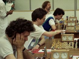 Speelman, Short, Nunn, Miles (hinten), 1986  